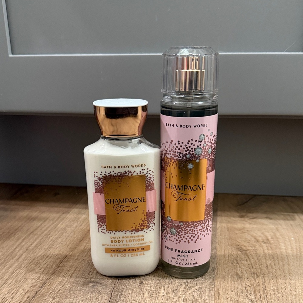 Bath & Body Works Champagne Toast Lotion & Mist - Pink & Gold